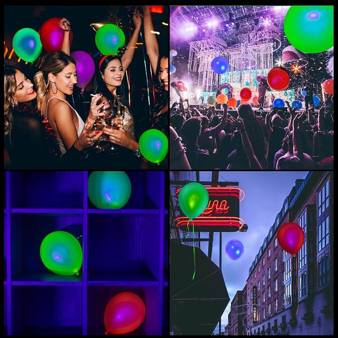 150 Pcs UV Neon Balloons, 7 Colors Blacklight Reactive Fluorescent Balloons - Image 7