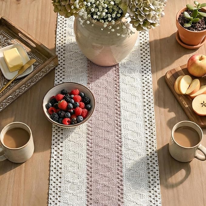 Artoid Mode Pink Farmhouse Rustic Table Runner 12x36 Inch | Seasonal Holiday - Image 8
