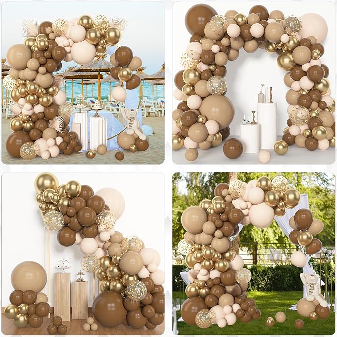 Archloon 156pcs Brown Balloon Garland Arch Kit, Different Sizes 18 12 10 5 inch - Image 4