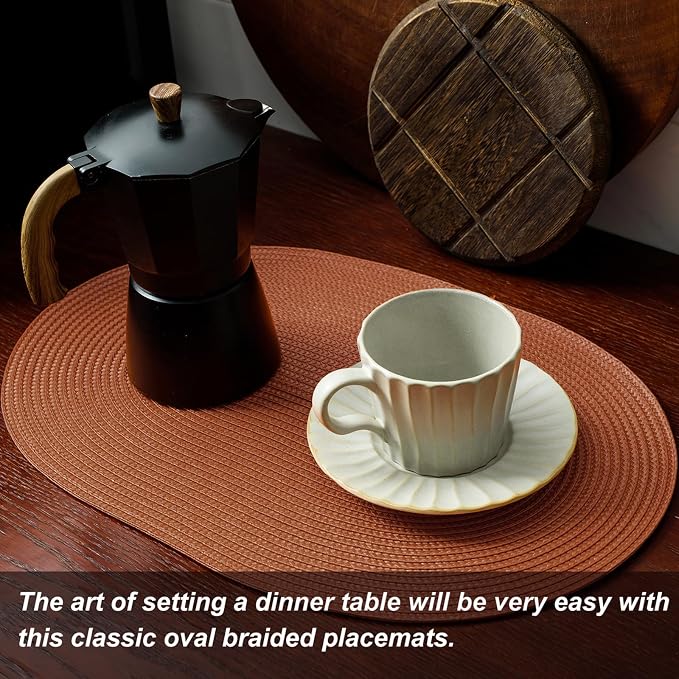 AHHFSMEI Placemats Set of 4 for Dining Table Washable Woven Non-Slip 18x12 - Image 5