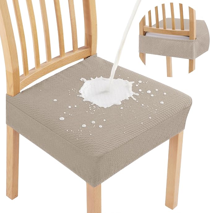 Smiry Waterproof Seat Covers for Dining Room Chairs, No Rear Covers | Stretch by Smiry