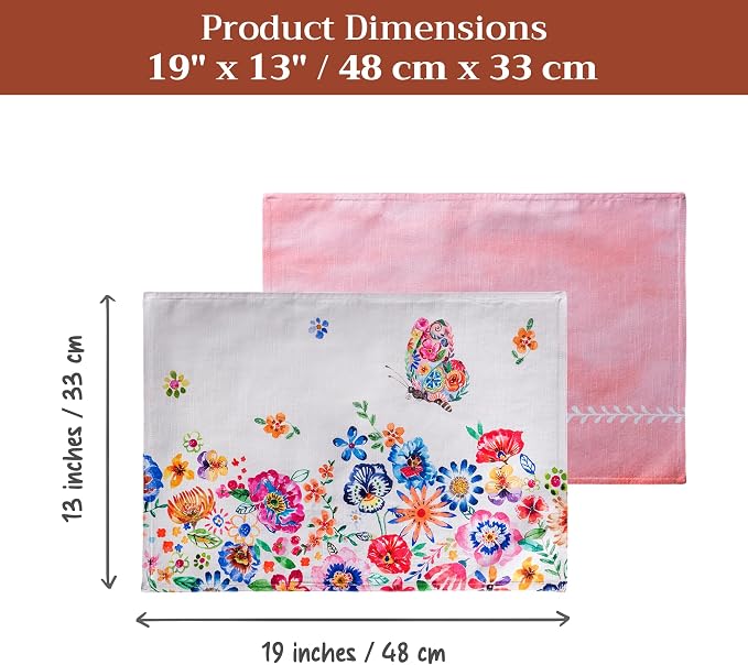 Maison d' Hermine Placemats Set of 4 Reusable 100% Cotton | Cloth Place Mats - Image 7