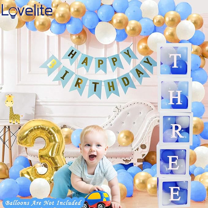 Baby Boxes with Letters, 5 Transparent Baby Shower Balloon Boxes with 78 - Image 4