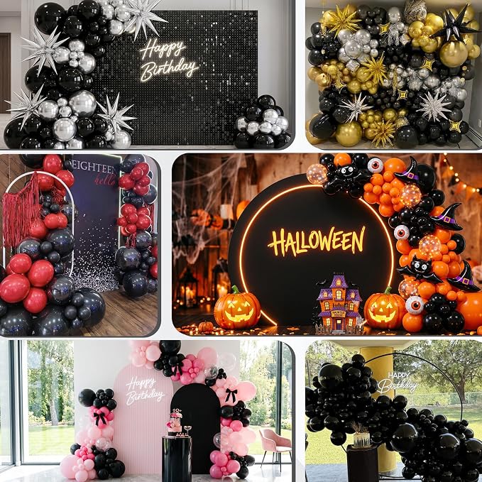 Black Balloons 50Pack 12 Inch Black Latex Party Balloons - Image 8