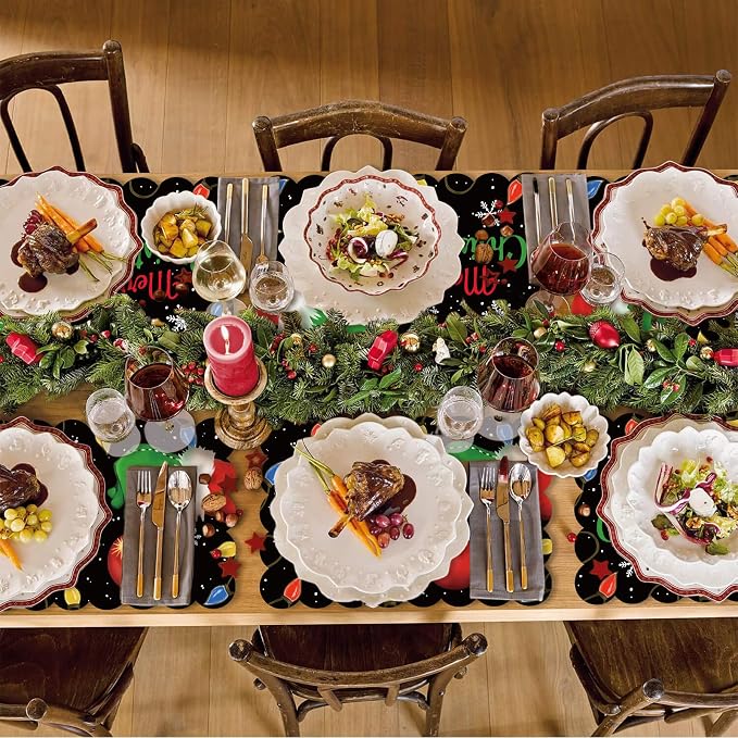 50PCS Merry Christmas Paper Placemats Disposable Xmas Winter Holiday Table Mats - Image 5