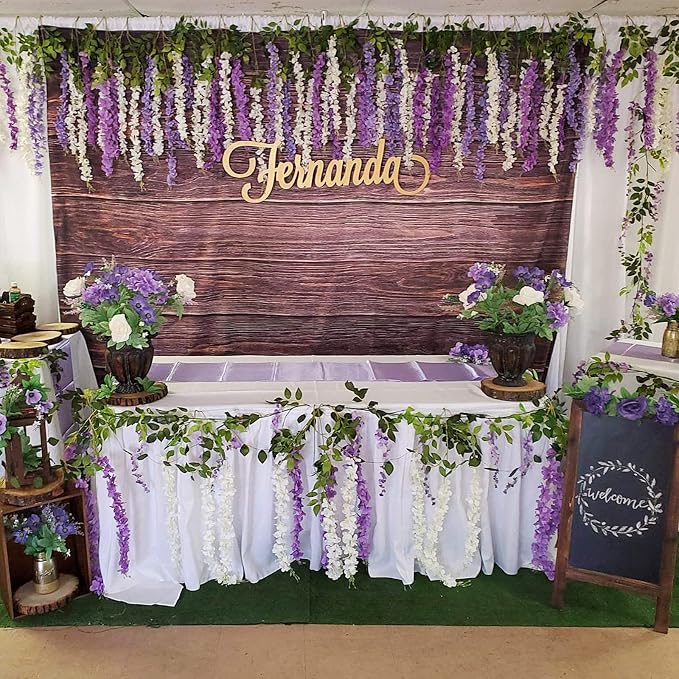 Artificial Flowers Hanging Flowers, Fake Garland Silk Vines Rattan String Decor - Image 4