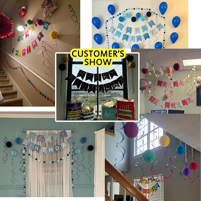 ALLFUN Birthday Decorations Happy Birthday Banner | Birthday Streamers - Image 7