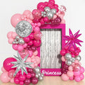 143Pcs Princess Pink and Silver Valentines Balloon Garland Arch Kit | Confetti by OuddyParty