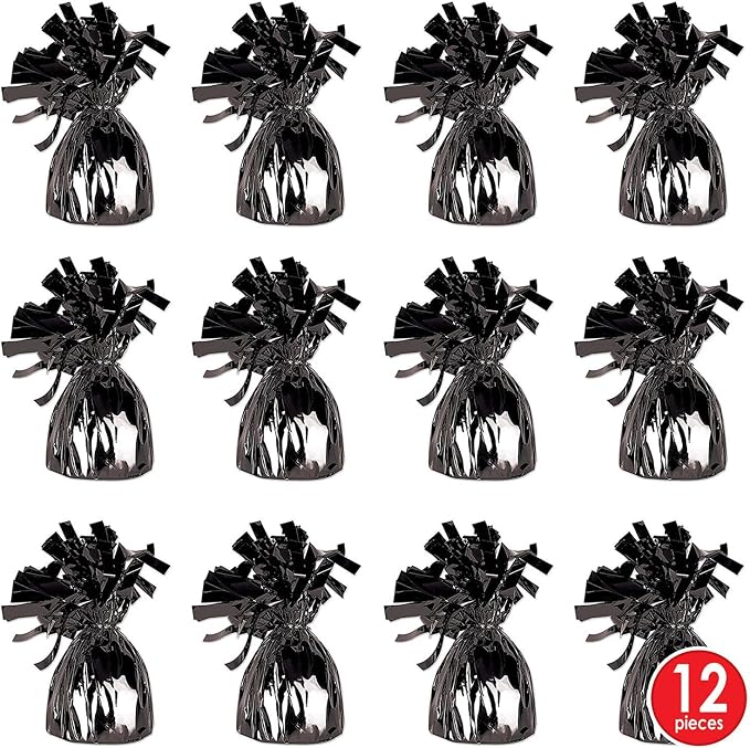 Beistle 50804-BK Metallic Wrapped Balloon Weights. Contains 1 Metallic Balloon - Image 4