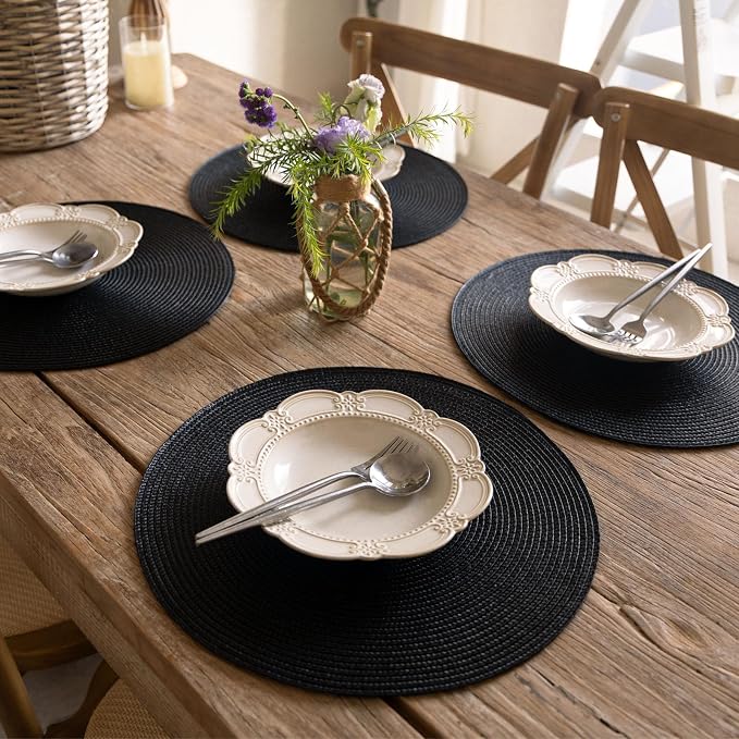FunWheat Round Braided Placemats Set of 8 Place Mats - Image 5