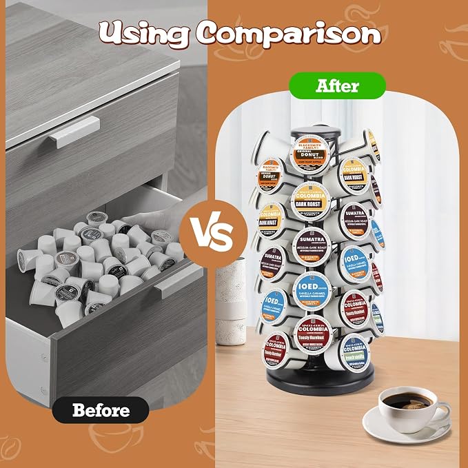 K Cup Holder-Coffee Pods Holder Storage Organizer Stand 40 Pods Capacity | K - Image 4