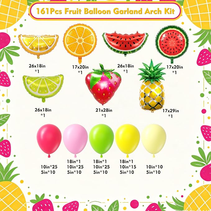 Fruit Balloon Garland Arch Kit 161Pcs - Image 2