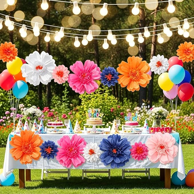 TaoBary Large Colorful Tissue Paper Flowers Giant Fiesta Paper Pom Poms - Image 6