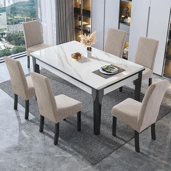 Waterproof Dining Chair Covers Set of 4 Parsons Chair Slipcovers | Double - Image 2