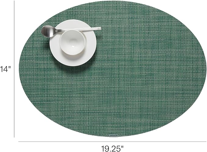 Chilewich Mini Basketweave Placemats, Woven Oval Placemats Set of 4 | Reusable - Image 2