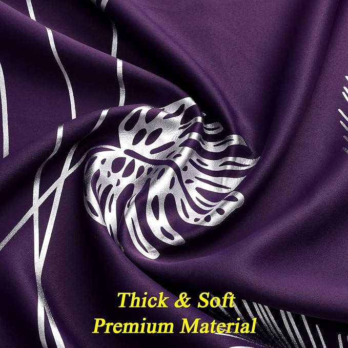Purple Curtains Blackout Thermal Insulated Window Curtains Drapes - Image 5