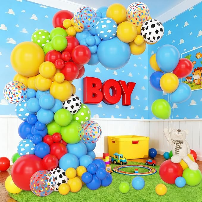 Amandir 153Pcs Blue Red Yellow Balloon Arch Garland Kit, Different Sizes 18 12 - Image 5