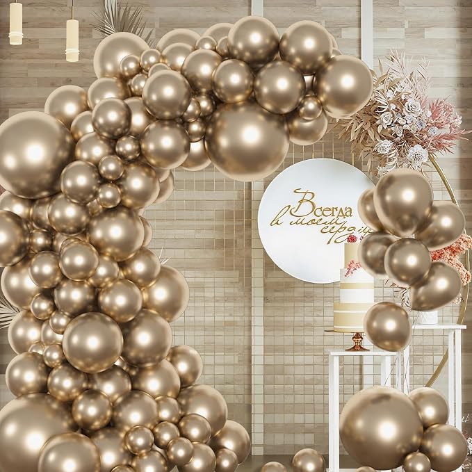 Amandir 153pcs Metallic Gold Balloons Arch Garland Kit Different Sizes | 18 12 - Image 6