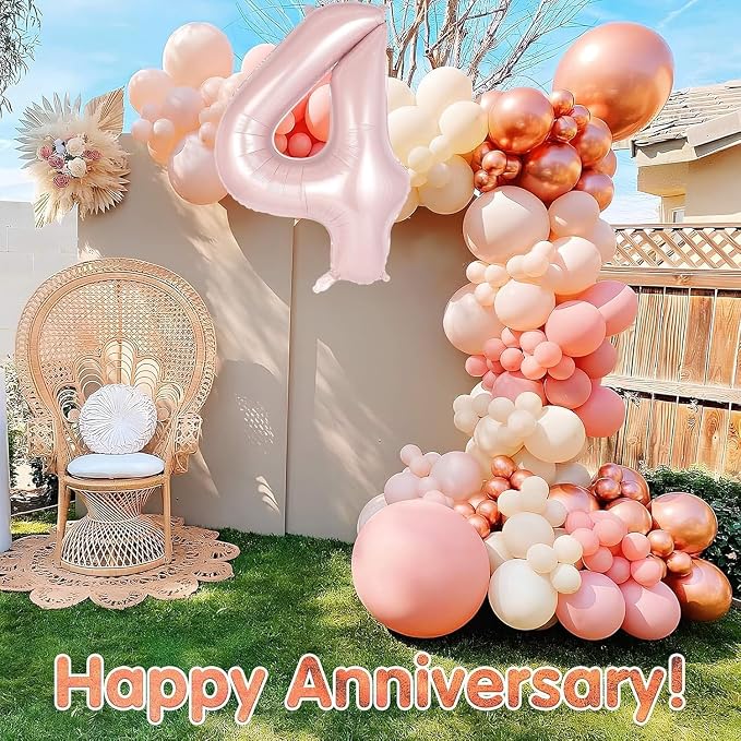 Light Pink Number 14 Balloon, 40 Inch Giant Mylar Number Balloons, Large Foil - Image 6