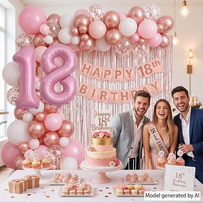 Pearlescent Pink Number 18 Balloon 40 Inch, Shiny Foil - Image 2
