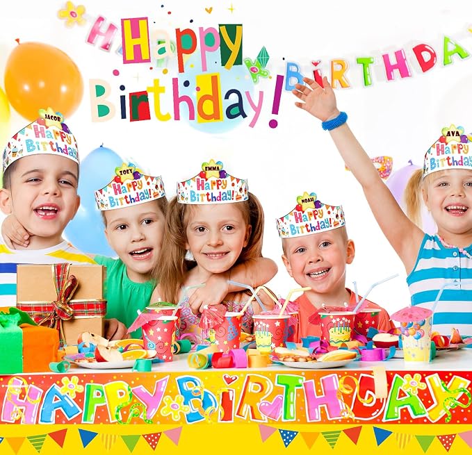 Outus 42 Pack Happy Birthday Crowns - Image 4