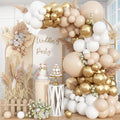 HILAVO White and Gold Balloon Arch Kit Nude White Beige Balloon Garland by HILAVO