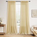 Cream Yellow Curtains 96 Inch Length 2 Panels Set by Nanspring