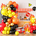 Red Yellow Black Balloon Arch, Fire Truck Balloon Garland by Wpensky