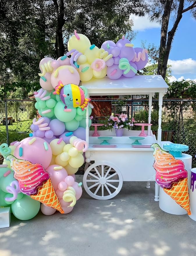 Pastel Balloon Arch Garland Kit, Candy Ice Cream Foil Balloons - Image 6