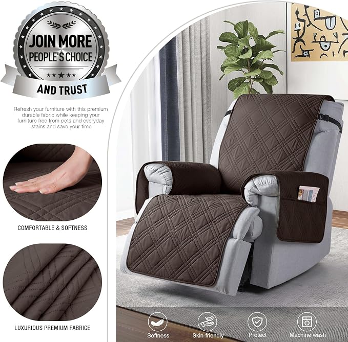 TAOCOCO 100% Waterproof Recliner Chair Cover, Non Slip Covers - Image 2