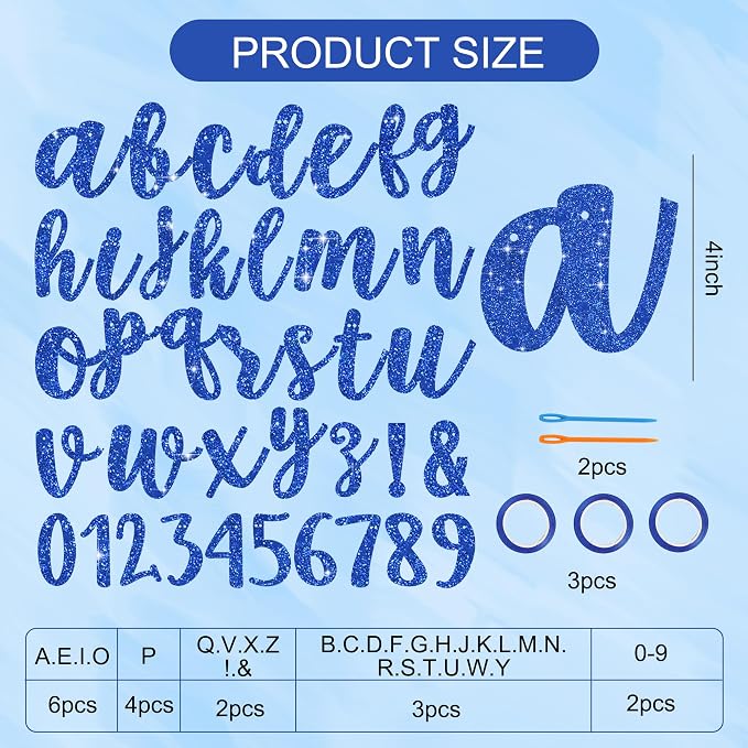 BEISHIDA Glitter Blue 116 PCS A-Z DIY Letter Banner Kit Make Your Own - Image 2