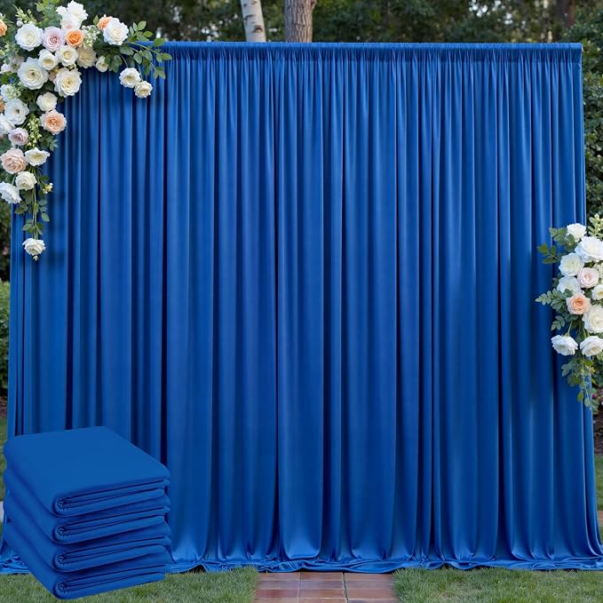 20ft x 10ft Wrinkle Free Royal Blue Backdrop Curtain by Outpain