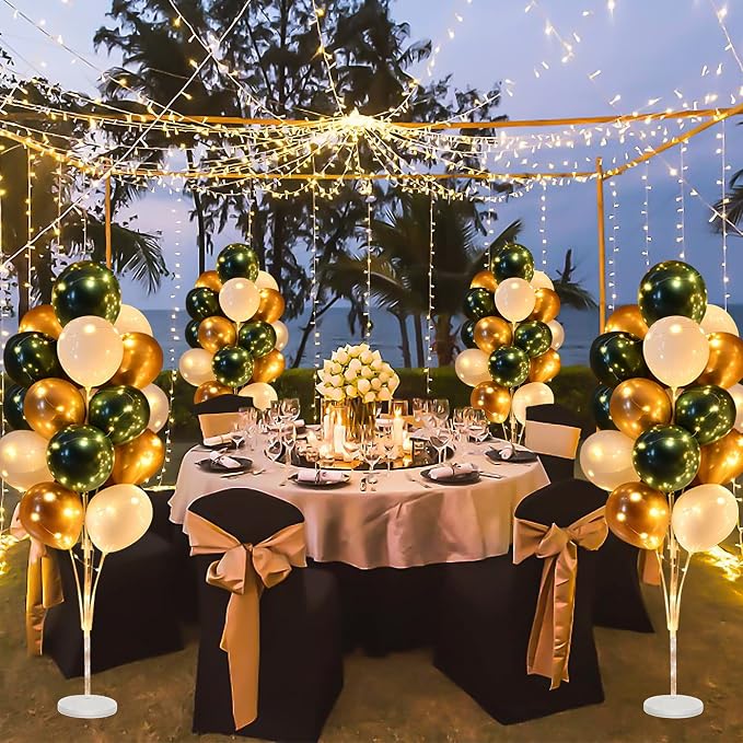 Cicicooie 2 Set Green and White Centerpieces Balloon Holder Decoration Balloon - Image 5