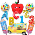 12 Pcs Back to School Balloons, School Bus Balloon, Letter Balloons Pencil Foil by Decmied