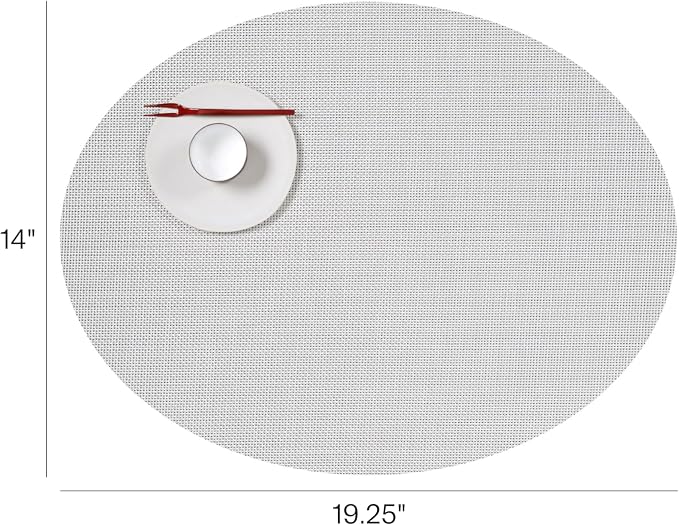 Chilewich Mini Basketweave Placemats, Woven Oval Placemats Set of 4 | Reusable - Image 2