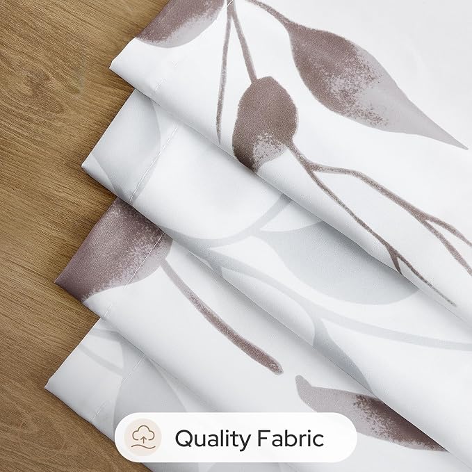 HOMEIDEAS Non-See-Through Dry Rose and White Privacy Sheer Curtains 52 X 63 - Image 7