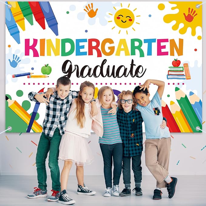 Large Kindergarten Graduate 2026 Backdrop Banner, 6x4ft | Preschool Graduation - Image 6