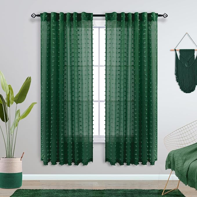 KOUFALL Sheer Curtains 63 Inch Length - Image 2