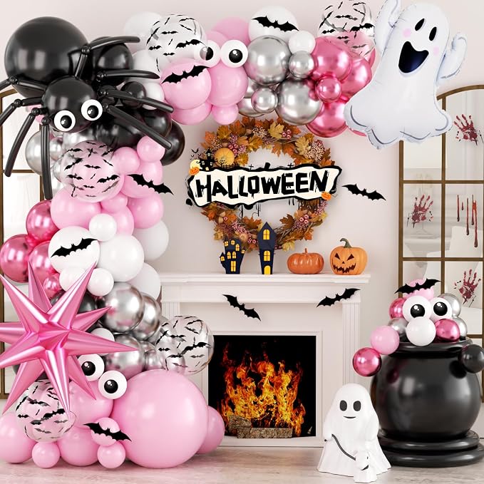 Halloween Balloon Arch Garland Kit, Explosion Star Ghost Foil Balloons by OTLGEUA