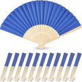 JOHOUSE 12 PCS Dark Blue Paper Fans Handheld, 8.3 Inch Foldable Hand Fan | by JOHOUSE