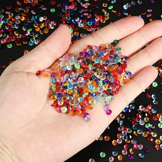 PATIKIL 4000 Pcs Wedding Table Scatter Confetti Crystals 6 mm Acrylic Diamonds Vase Fillers Gems for Table Centerpiece Decorations Party Vase Beads, Light Pink