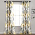 Lush Decor Leah Floral Sheer Window Curtain Panels Pair 52"W x 84"L Yellow & by LushDecor