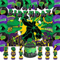 42Pack Green Hero Party decoration pack include Banner, Honeycomb Centerpieces by Frerand