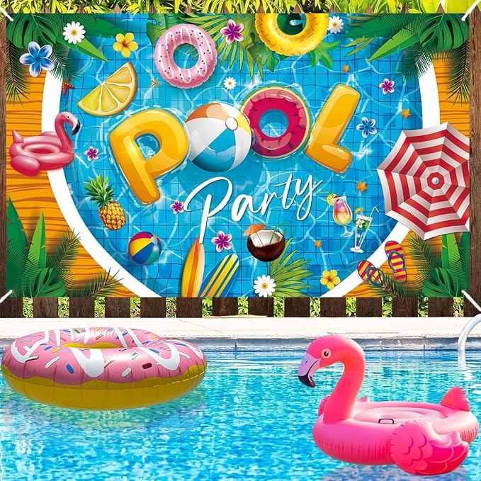 Pool Party Banner Pool Party Decorations Large 71 * 43 Inch Summer Party - Image 4