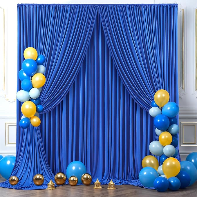 8 Panels Royal Blue Backdrop Curtains - Image 8