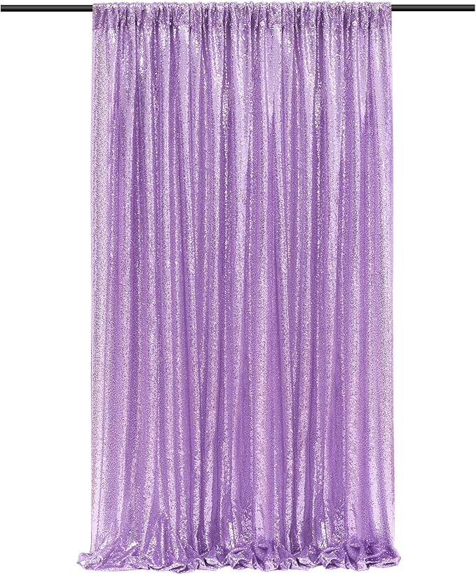 Lavender Sequin Backdrop Curtains-1 Panel 3FTx8FT Light Purple Backdrop by SoarDream