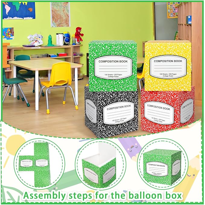 Denylo pro Back to School Balloon Box Decoration Sets Composition Book Balloon - Image 3