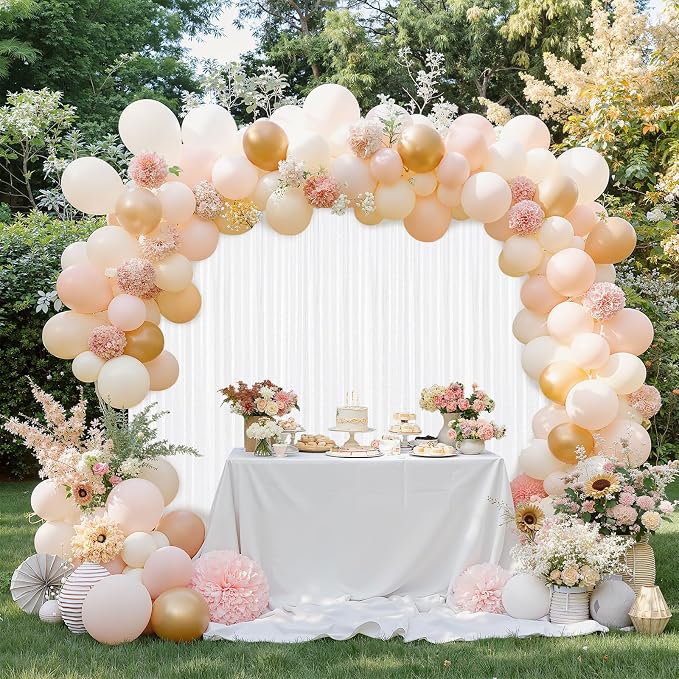 2×8FT-2PCS White Sequin Backdrop Curtains Panels, Photography Backdrop Glitter - Image 3