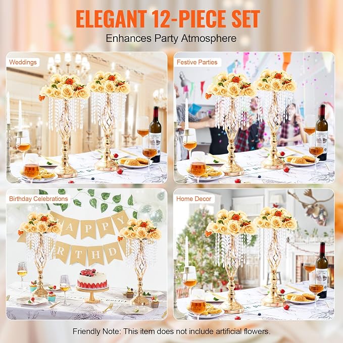 VEVOR Metal Wedding Centerpiece Gold - Image 6