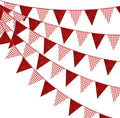 Red Buffalo Plaid Party Decorations Pennant Banner Flag Hanging Red Glitter by pinkblume
